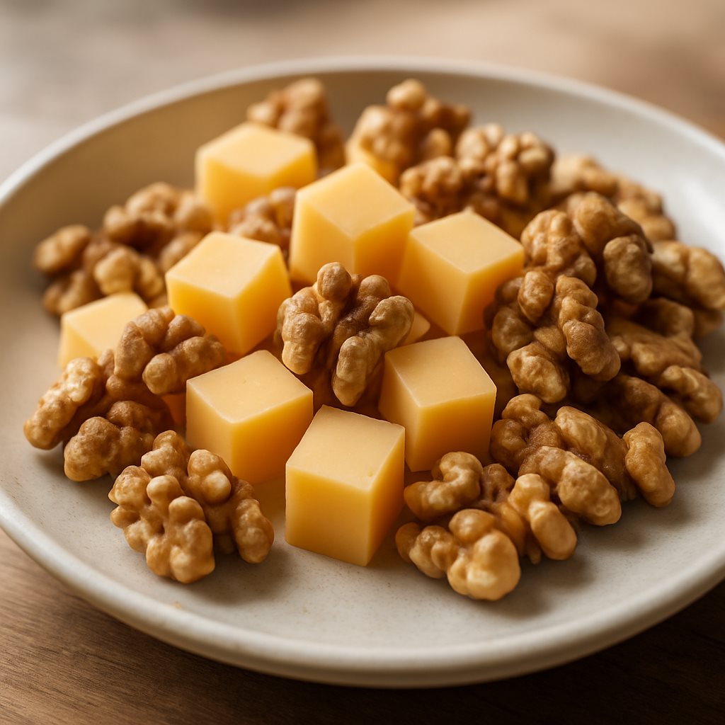 Cheese Cubes with Walnuts
