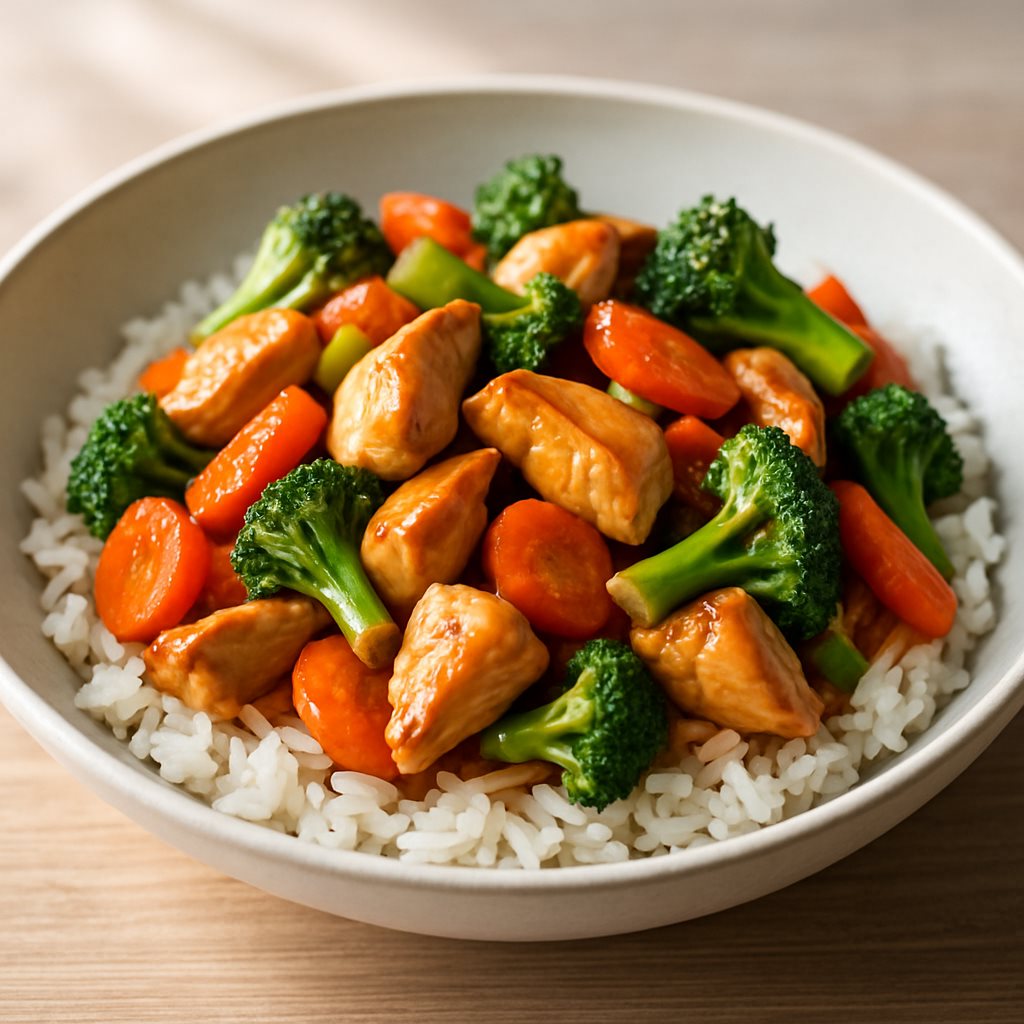 Chicken and Vegetable Stir-Fry with Rice