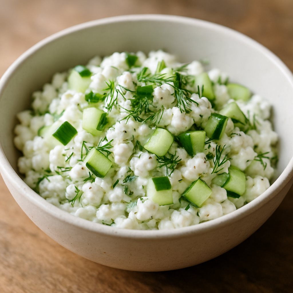 Cottage Cheese with Cucumber and Dill