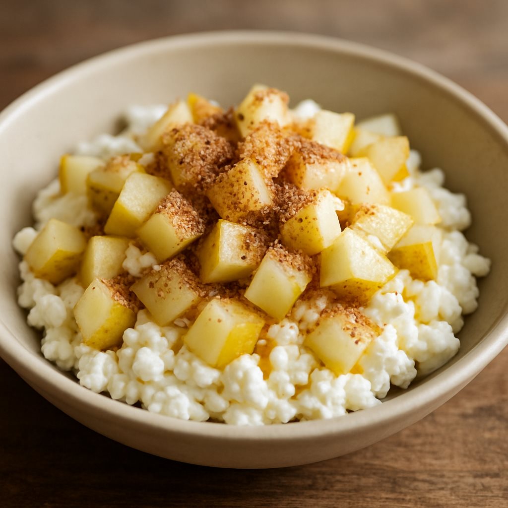 Cottage Cheese with Flaxseed and Pear