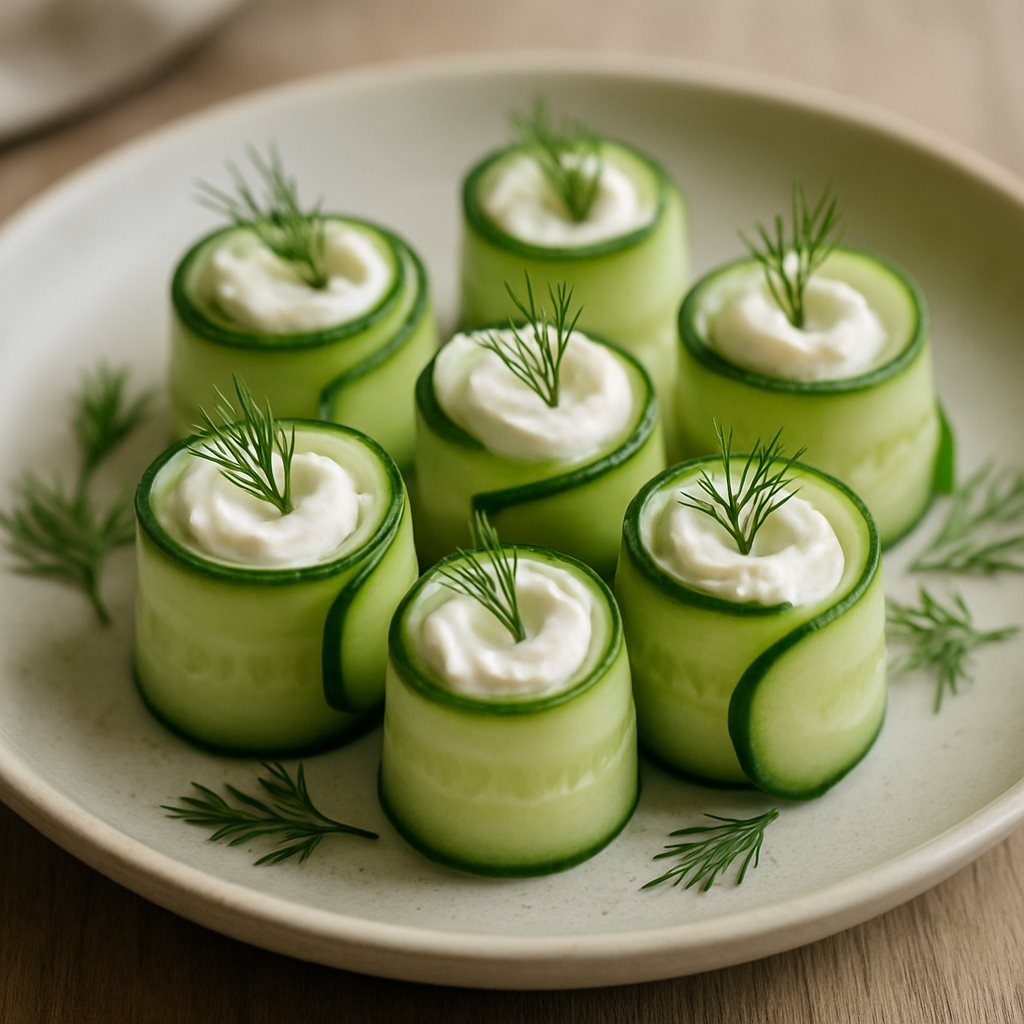 Cucumber and Cream Cheese Rolls
