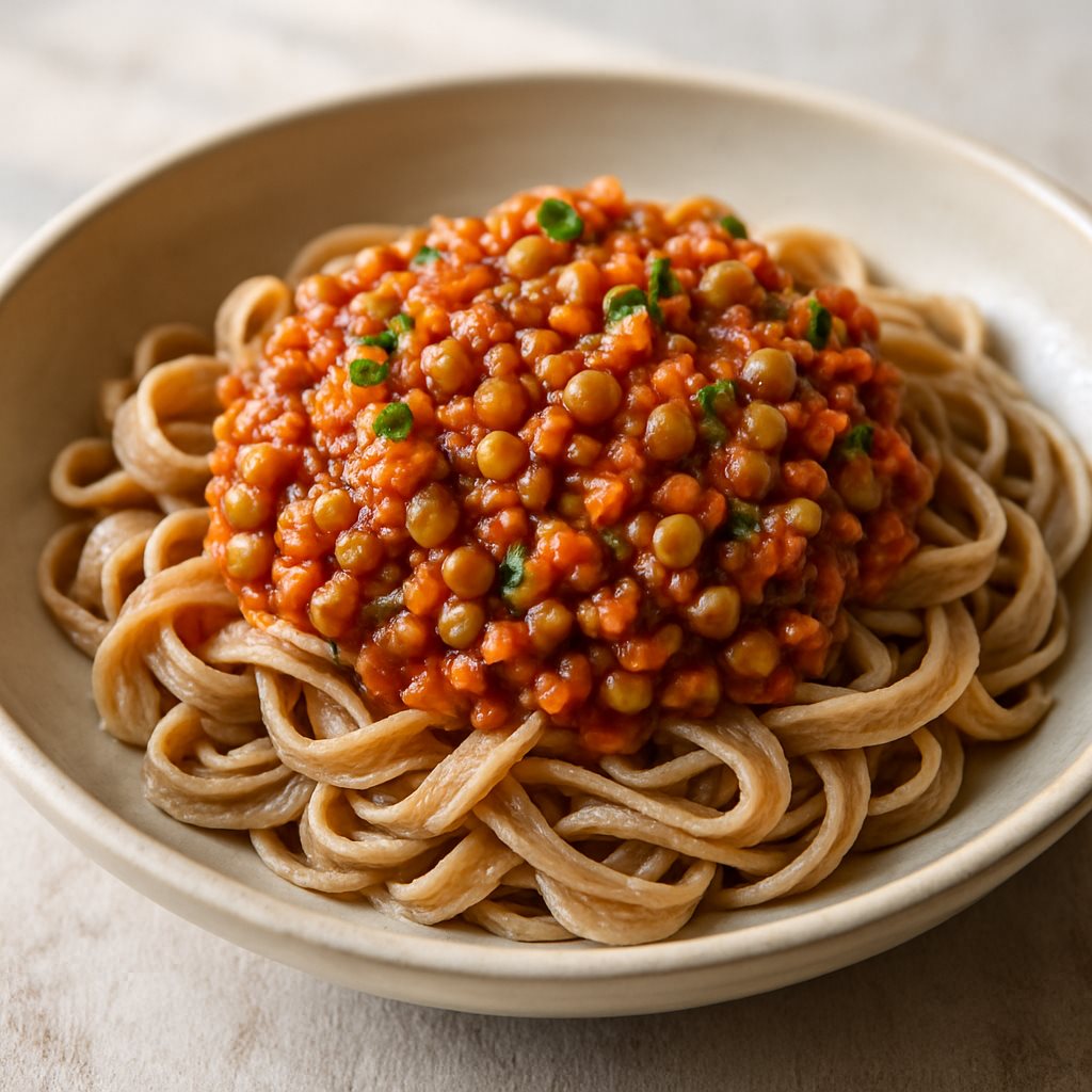 Lentil Bolognese with Whole-Grain Pasta