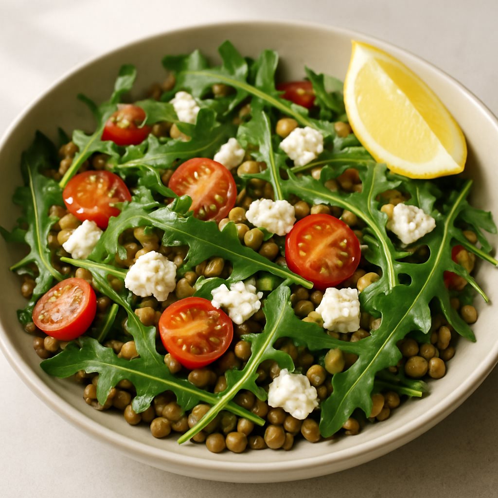 Lentil Salad with Feta and Arugula