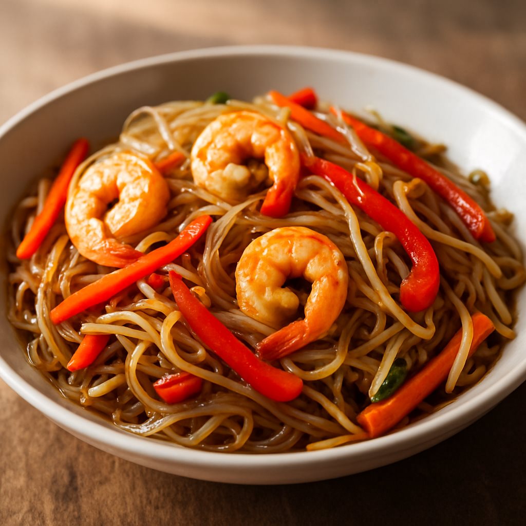 Shrimp and Vegetable Stir-Fry with Glass Noodles