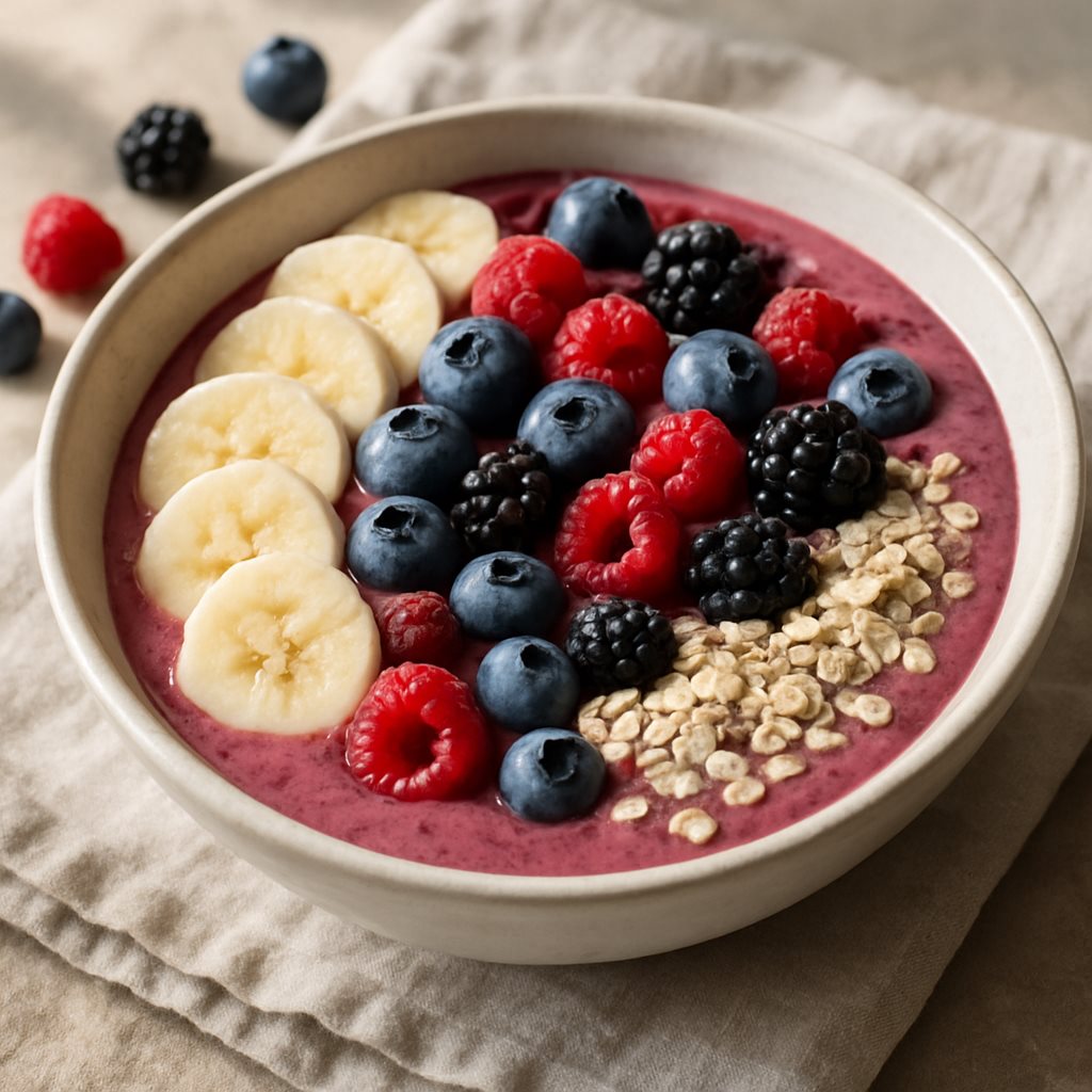 Smoothie Bowl with Berries and Oats
